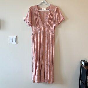 Auguste Pink Floral V-Neck Midi/Maxi Dress